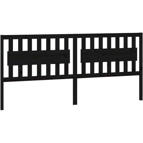  Uzglavlje za krevet crno 205,5 x 4 x 100 cm od masivne borovine Slike