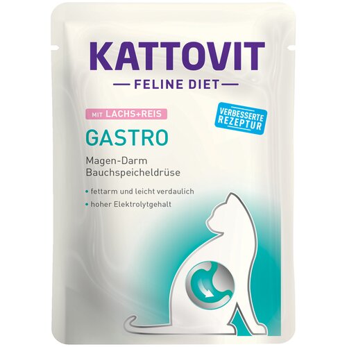 Kattovit Feline Gastro vrečke 24 x 85 g - Losos &amp;amp; riž Slike