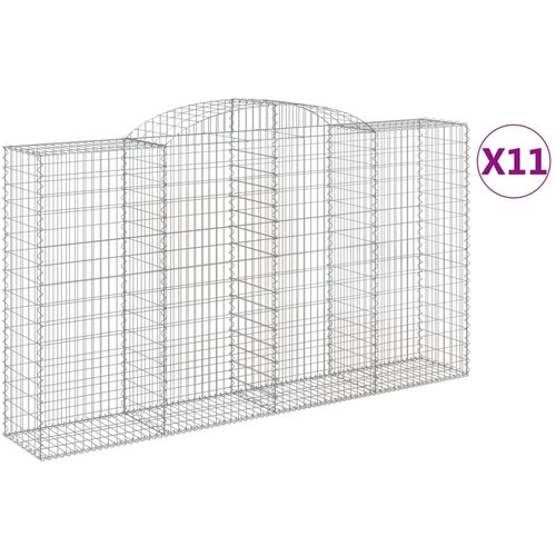  Lučne gabionske ko&amp;scaron;are 11kom 300x50x160/180cm pocinčano željezo Slike