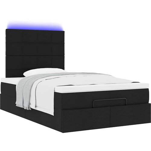  Otomanski okvir kreveta s madracem crni 120x200cm od tkanine Slike