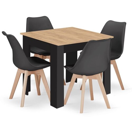  Stol 80x80 crne noge + 4 MARK stolice crne prirodne noge Cene