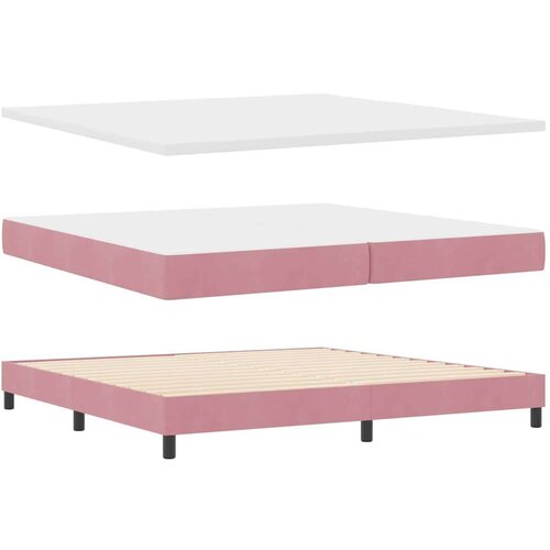 Box spring krevet Ružičasta 200 x 200 cm Poliester Slike