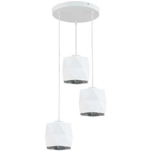 Luster na sajli SIRO 3xE27/15W/230V bela/srebrna Slike
