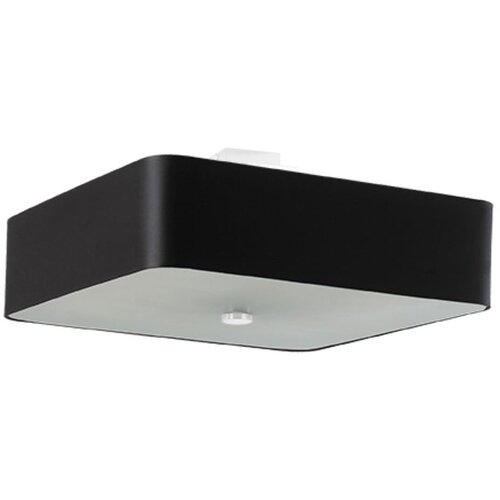 Nice Lamps Crna stropna svjetiljka sa staklenim sjenilom/s tekstilnim sjenilom 55x55 cm Kortez – Cijene