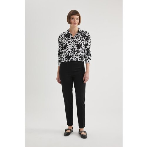 Defacto Cigarette Normal Waist Straight Leg Satin Basic Trousers Cijene