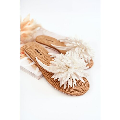 Kesi Women's Flip-flops With Fabric Ornament White Eviana Slike