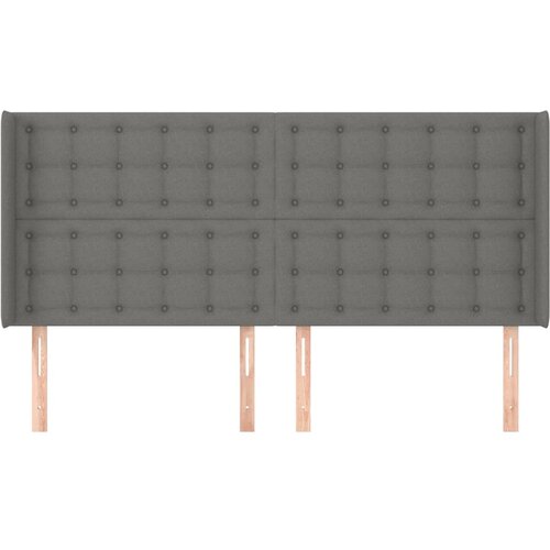  Uzglavlje s u&amp;scaron;ima tamnosivo 203x16x118/128 cm od tkanine Slike