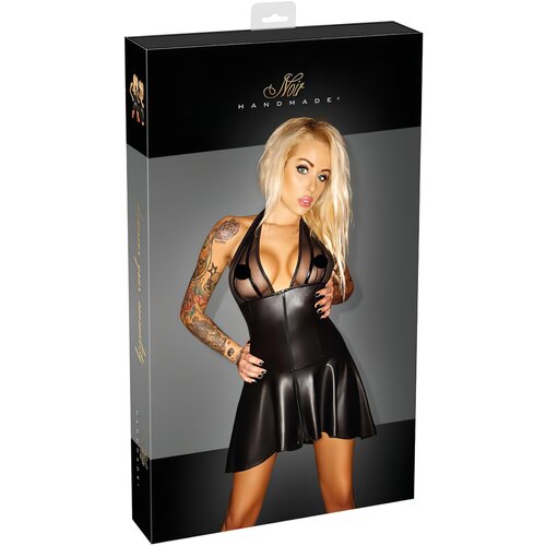 Noir - plisirana haljina bez naramenica s prozirnim poprsjem (crna) Cene