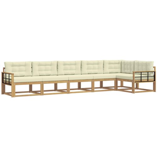 vidaXL Zunanja garnitura za sedenje 4 pcs Bela in krem Poliester, (5000282450) Cene