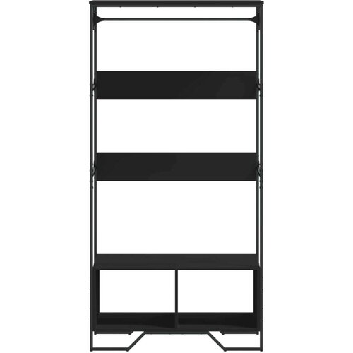 vidaXL Garderobna omara črna 90x50x180 cm inženirski les Cene