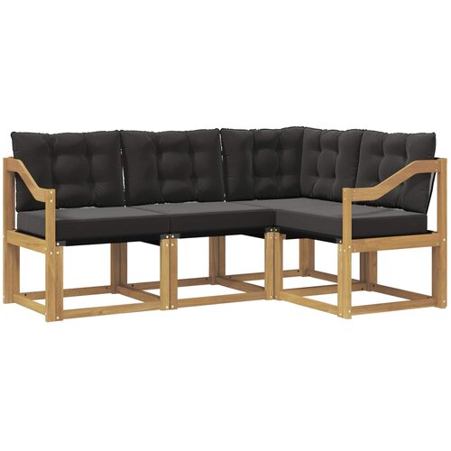 vidaXL Zunanja garnitura za sedenje z blazino 4 pcs Bela in črna, (5000280121) Cene