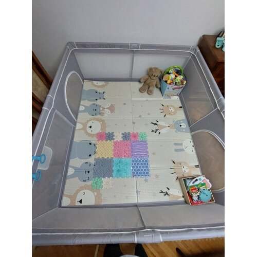 Duck&amp;amp;amp;Bear, JOY KOMPLET Ogradica za bebe JOY 180*200 cm + Premijum podloga Duck&amp;amp;Bear Slike