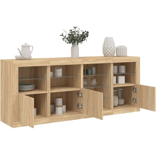  Komoda s LED svjetlima boja hrasta sonome 164 x 37 x 67 cm Cijene