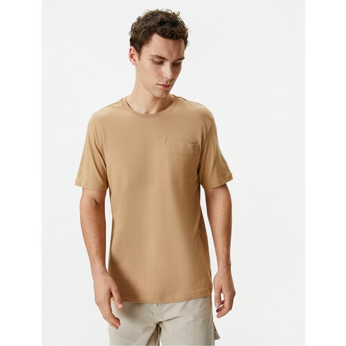 Koton Basic T-Shirt Pocket Detailed Crew Neck Short Sleeve Cotton Slike
