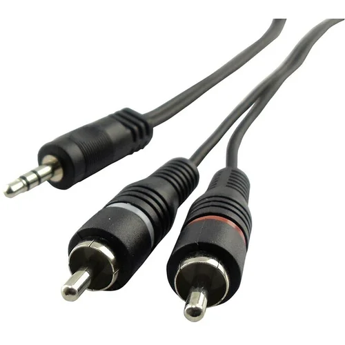 SCHWAIGER Audiokabel (2 x Cinch utikač, 1 x TRS utikač 3,5 mm, Crne boje, 5 m)