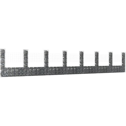 vidaXL gabionska košara u-oblika s 8 stupova 860x20x150 cm željezna Cijene