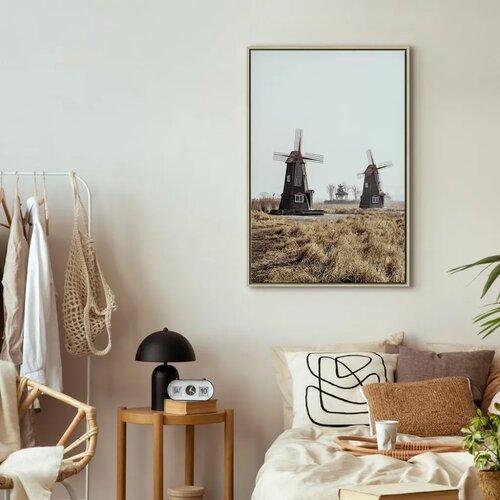  Slika - Wooden Windmill (1 Part) Vertical 60x90 U prirodnom drvenom okviru Slike
