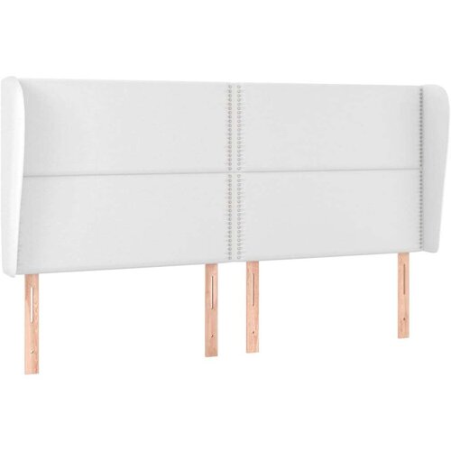  Uzglavlje s u&amp;scaron;ima bijelo 203x23x118/128 cm od umjetne kože Slike