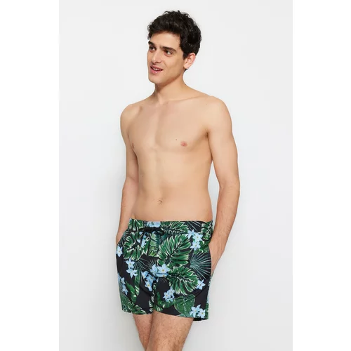 Trendyol Swim Shorts - Black - Tropical