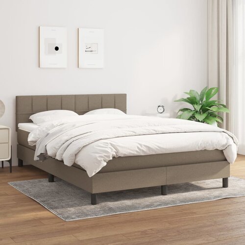 The Living Store Box spring postelja z vzmetnico taupe 140x190 cm blago - Box Spring Postelja, (21503836) Cene