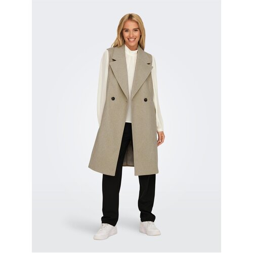 JDY Beige ladies long vest Viola - Ladies Slike