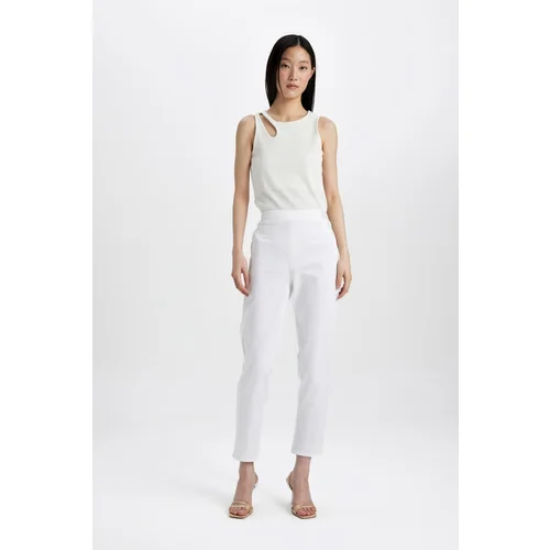 Defacto Cigarette Normal Waist Straight Leg Satin Basic Trousers