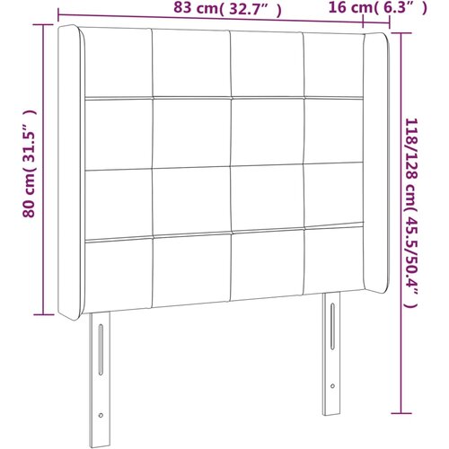  LED uzglavlje plavo 83 x 16 x 118/128 cm od tkanine Slike