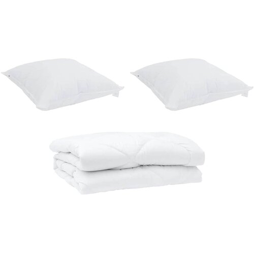 vidaXL Odeja z blazino 3 pcs Bela Mikrofibra, (5000065226) Cene