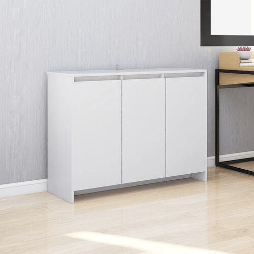 VidaXL Komoda bela 102x33x75 cm iverna plo&amp;scaron;ča Slike