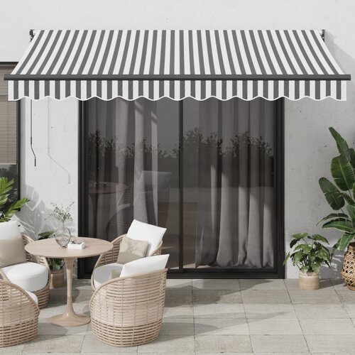 Tenda na uvlačenje antracit-bijela 3,5x2,5 m tkanina i aluminij Slike