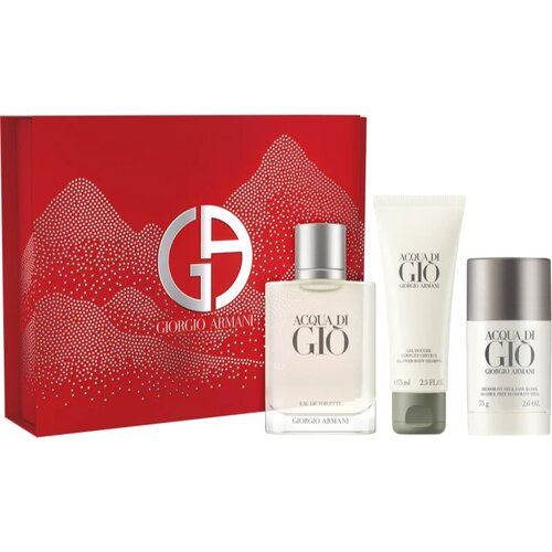 Armani Acqua di Gi&amp;ograve; Pour Homme set1: EDT 100 ml + gel za tu&amp;scaron;iranje 75 ml + dezodorans 75 g za mu&amp;scaron;karce Slike