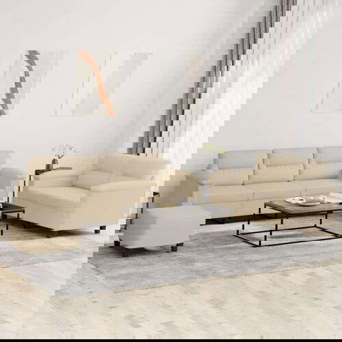 vidaXL 3-dijelni set sofa s jastucima krem od mikrovlakana Cene