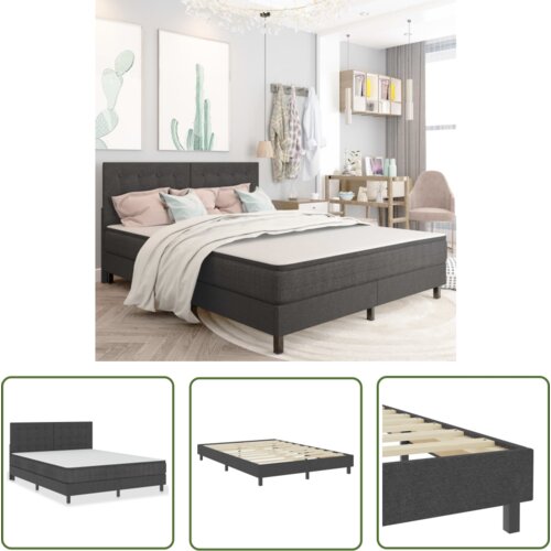 The Living Store Boxspring postelja temno siva iz blaga 180x200 cm - Boxspring Postelja, (21737274) Cene