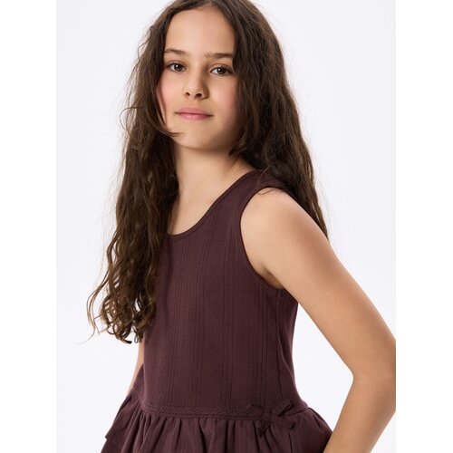 Reserved Bluza s volanima - tamnosmeđe Cijene