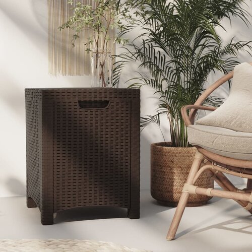 VidaXL Vrtna &amp;scaron;katla 39x39x46 cm PP ratan rjava Slike