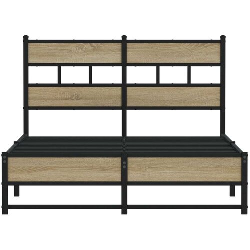 VidaXL Metalni okvir kreveta bez madraca boja hrasta sonome 120x190 cm Slike