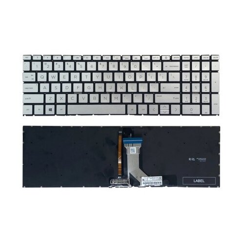  Tastatura za laptop HP Pavilion 15-EH 15Z-EH series mali enter backlight srebrna Slike