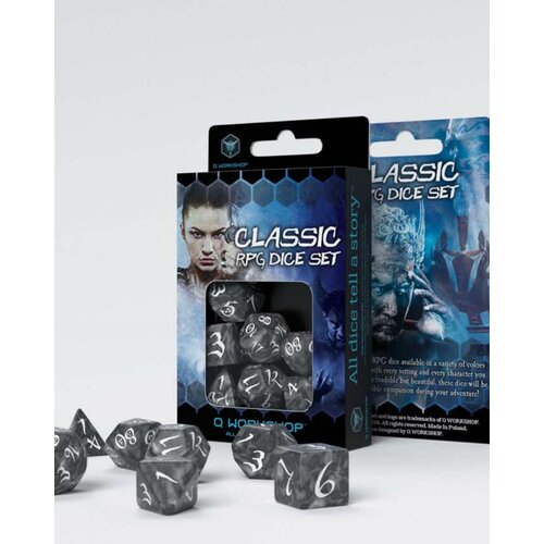 Q-Workshop kockice - classic rpg smoky & white - dice set (7) Cene