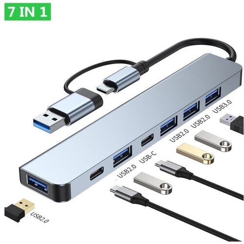 E-green USB 3.0/3.1 tip C - HUB Superbrzi 5-port USB 3.0 + 2x Tip C Cene