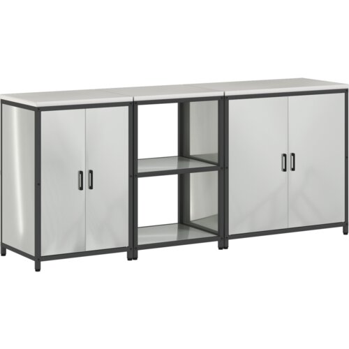 vidaXL Set za kuhinjsku pohranu 3 pcs Srebro 210 x 50 x 92 cm Cijene