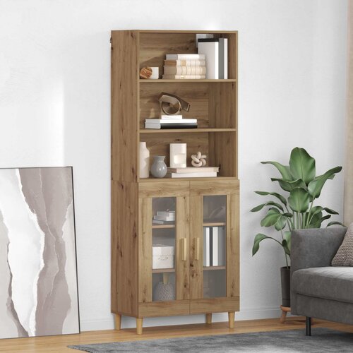 vidaXL Visok predalnik Umetni hrast 69,5 x 32,5 x 180 cm Cene