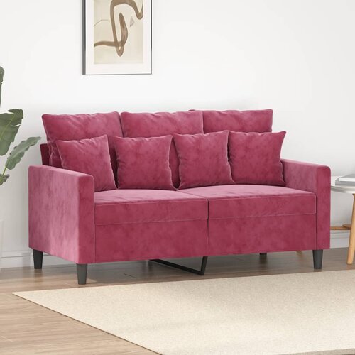 vidaXL dvosed vinsko rdeč 120 cm žamet Cene