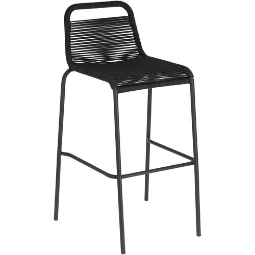 Kave Home črn barski stol z jekleno konstrukcijo Glenville, višina 74 cm Cene