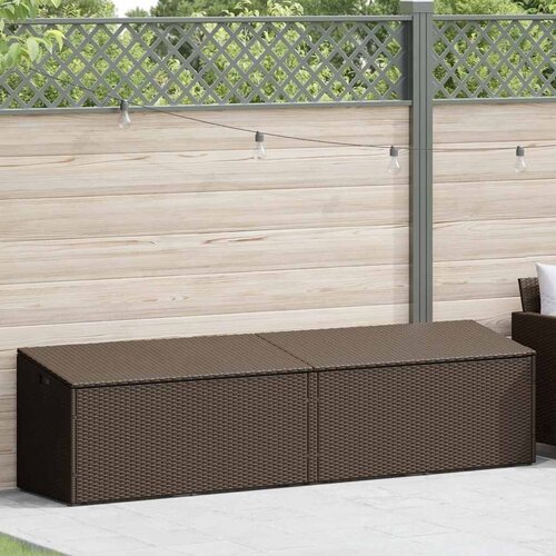  Vrtna kutija za pohranu smeđa 220x50x58 cm poli ratan - Smeđa 220 x 50 x 58 cm Slike