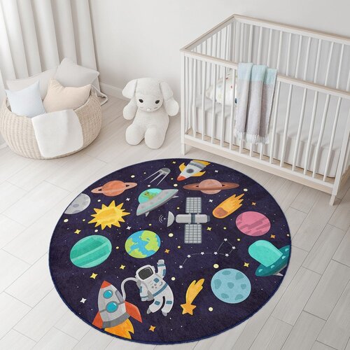 Mila Home Temno modra pralna otro&amp;scaron;ka igralna preproga &amp;oslash;150 cm Into The Space &amp;ndash; Slike