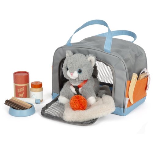 Small foot by Legler Small Foot Plush Cat Care Set Animals Pastel pli&amp;scaron;asta igrača 2y+ 1 kos Slike