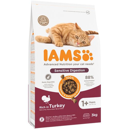 IAMS 10 % popust na suho mačjo hrano! - Vitality Sensitive Digestion Adult &amp;amp; Senior s puranom (3 kg) Slike