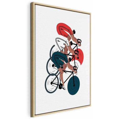  Slika - Cycling Race. Competitors on a Light Background - Illustration 60x90 U prirodnom drvenom okviru Cene
