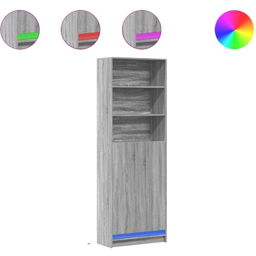 Maison Chic Visoka omara - Komoda - Predalnik LED siva sonoma 69x32,5x200 cm inženirski les, (21720904) Cene