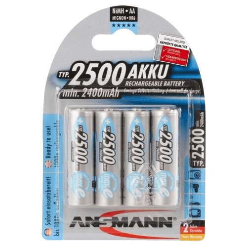 Ansmann 1x4 maxE NiMH rech.bat. 2500 Mignon AA 2400 mAh Slike